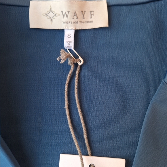 WAYF Bue Navy Women's Notch Lapel Crop Blazer Size S - Picture 5 of 5